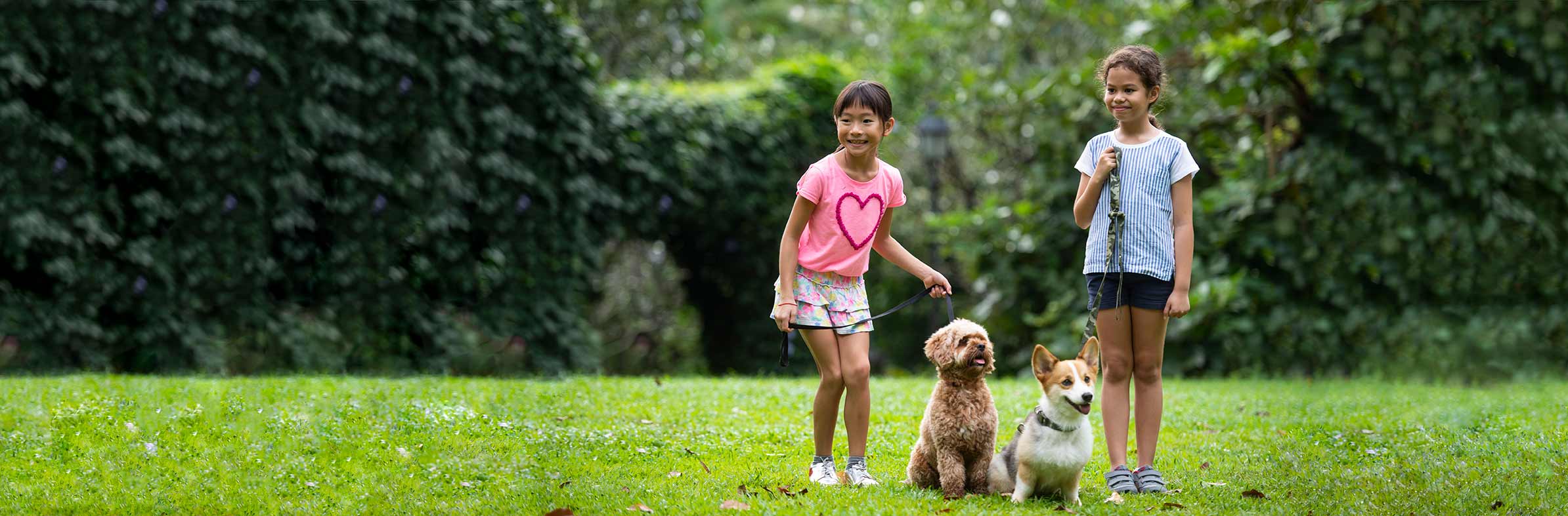 girls with dogs