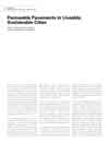 Permeable Pavements in Liveable, Sustainable Cities