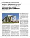 Research at the British Columbia Institute of Technology's Centre for Architectural Ecology: Advancing Living Architecture