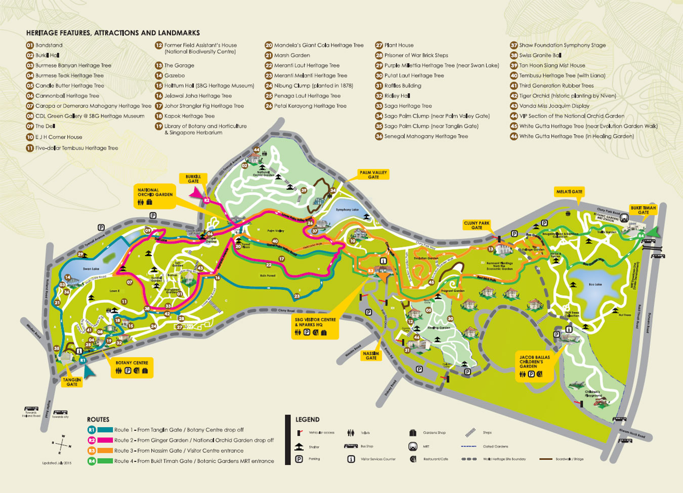 Singapore Botanical Gardens Map