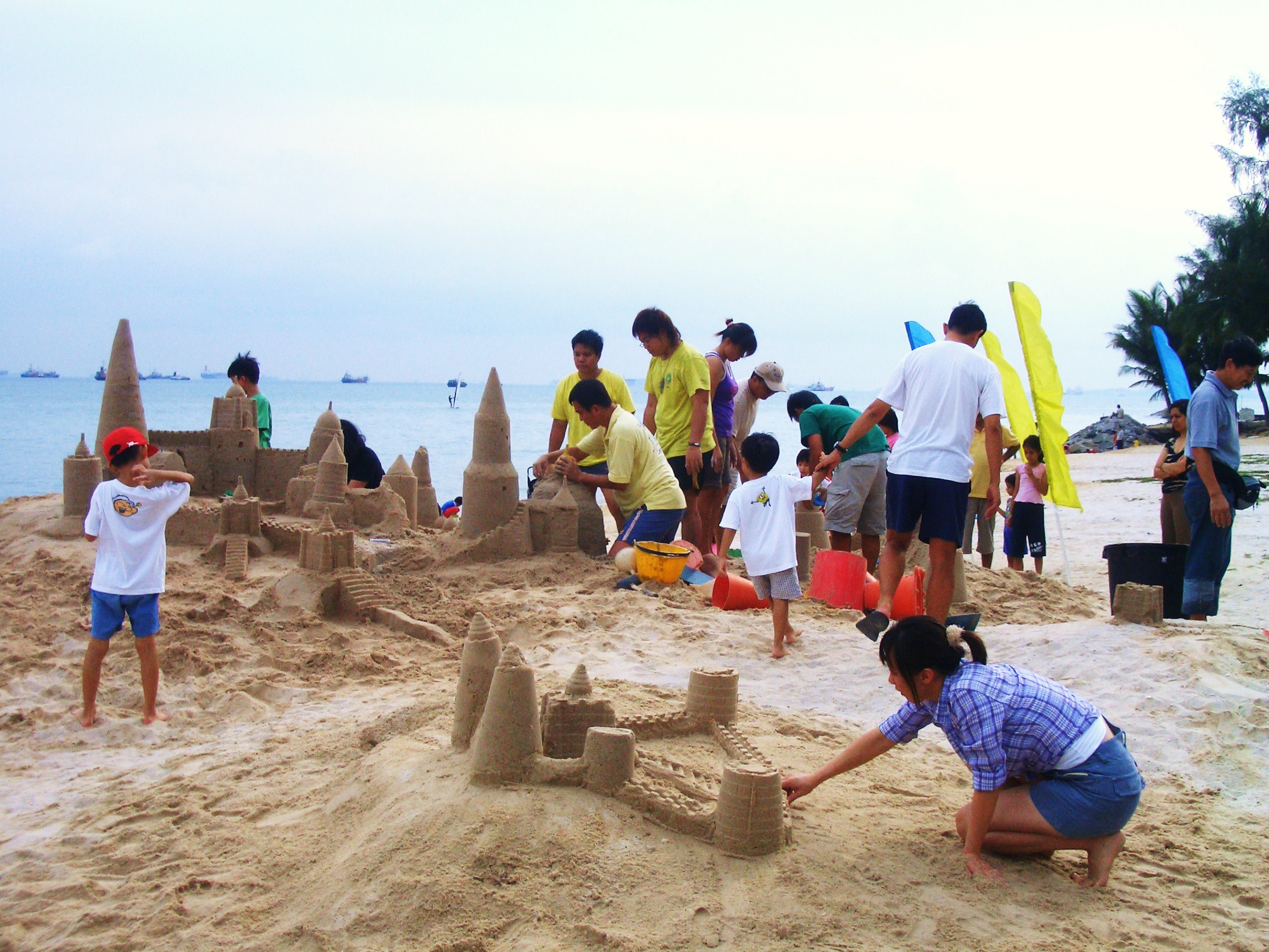 building sandcastles
