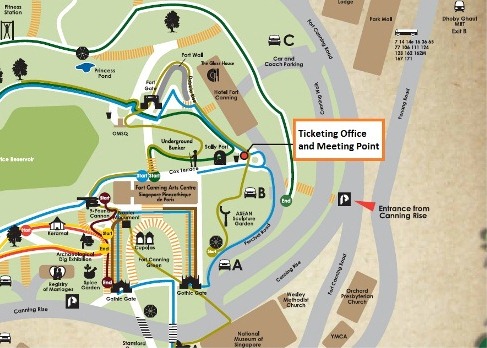 Fort Canning Park Map, Meeting Point Location
