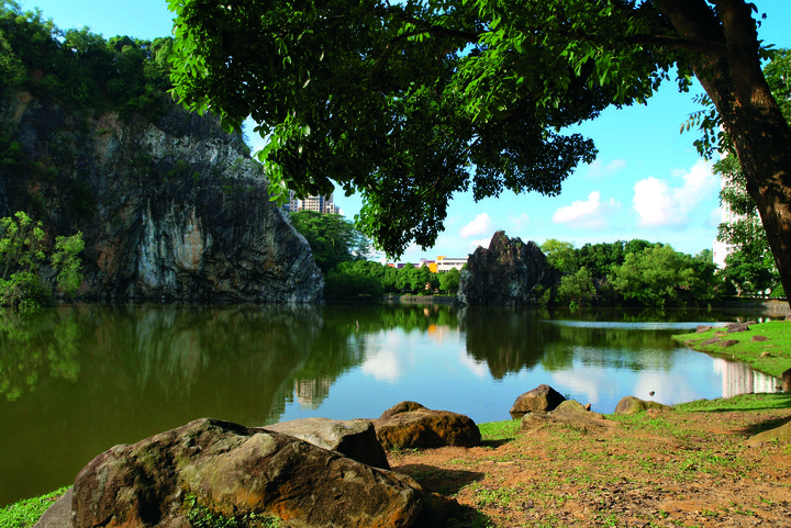 view of the quarry from the event lawn