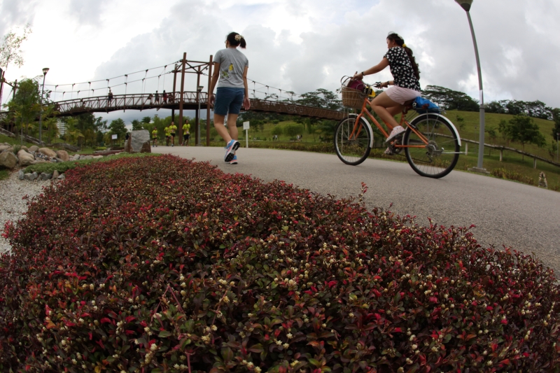 Cycling at Punggol Waterway Park