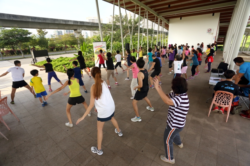 Exercise at Sengkang Riverside Park