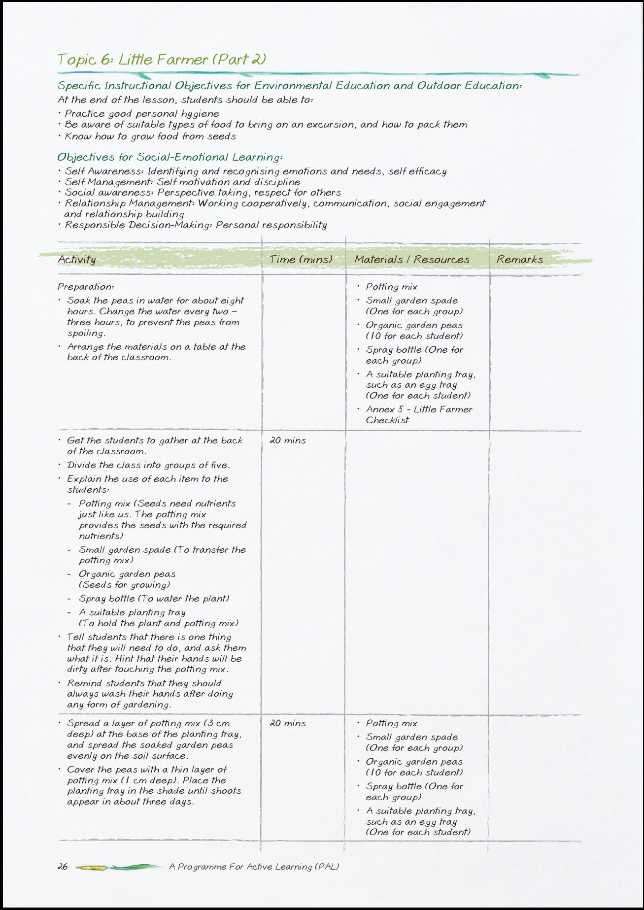 Kids for Nature (PAL Outdoor Education) - Programmes for 