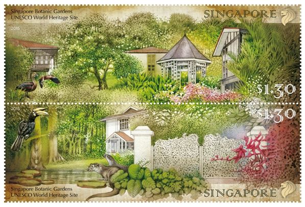 Singapore Botanic Gardens UNESCO World Heritage Site commemorative stamps