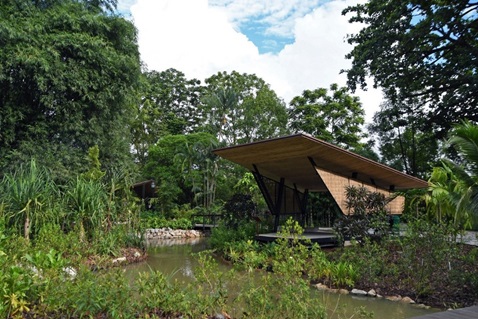 View of shelter at Ethnobotany Plaza