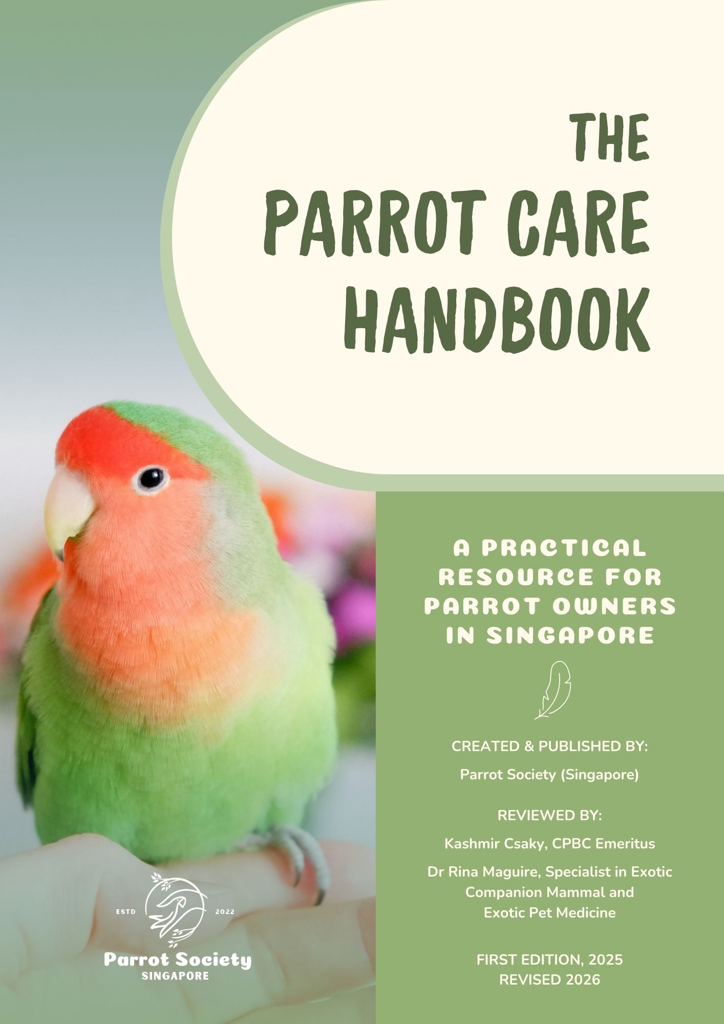 Cover of the Parrot Care Handbook.