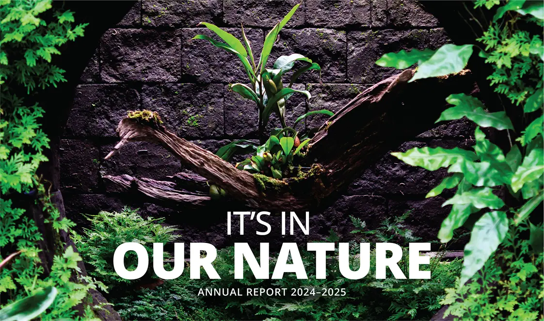 Collage of NParks community and nature with headline Our Community, Our Nature